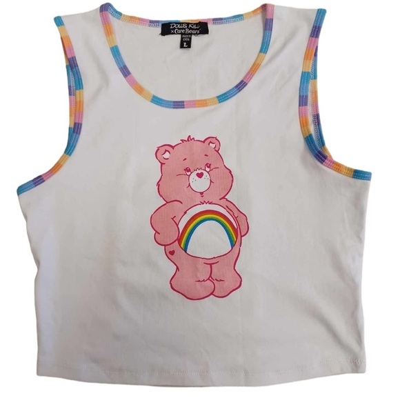 Dolls Kill X Care Bears Sleeveless Cropped Tank Top Size Large - Picture 5 of 9